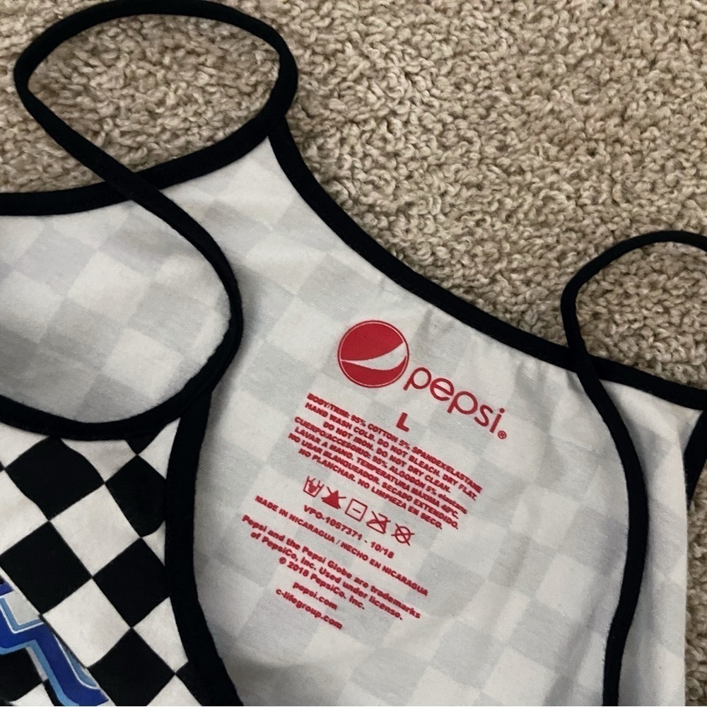 Pepsi Logo Checkered Croptop Festival Summer Rave Skater Grunge - Picture 4 of 6